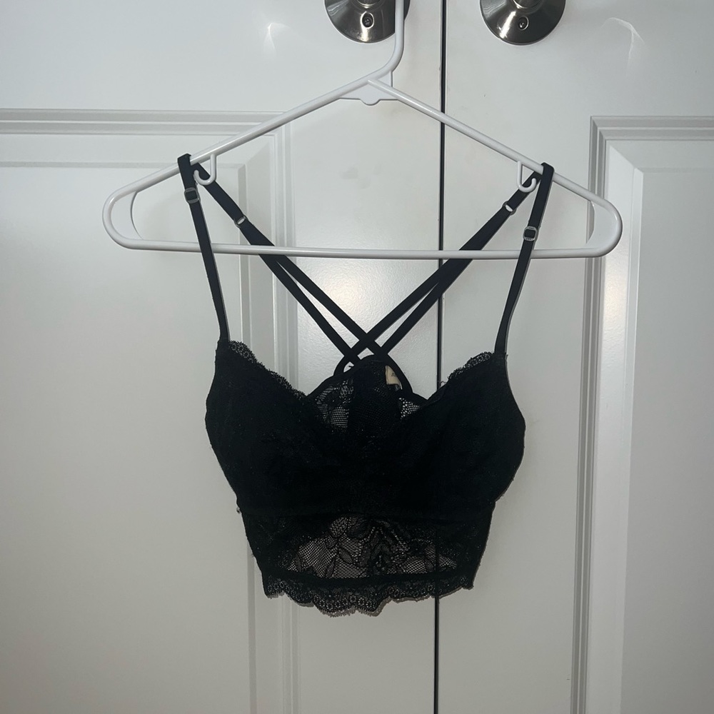 Black lace bandeau top